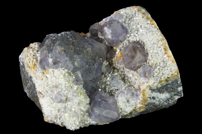 Purple Fluorite Crystals on Quartz - Fluorescent! #142385